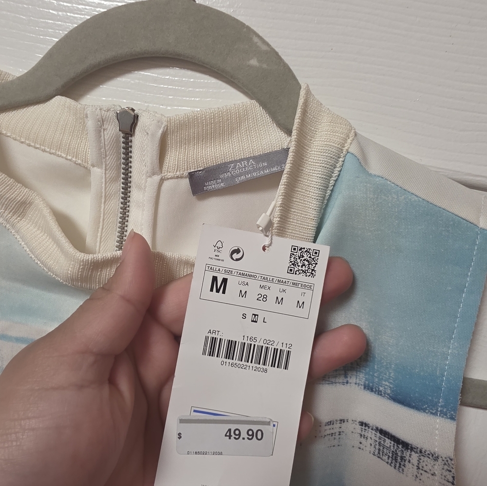 ​Zara W&B Collection Watercolor Layered Top - NWT - Talla M - Picture 6 of 11